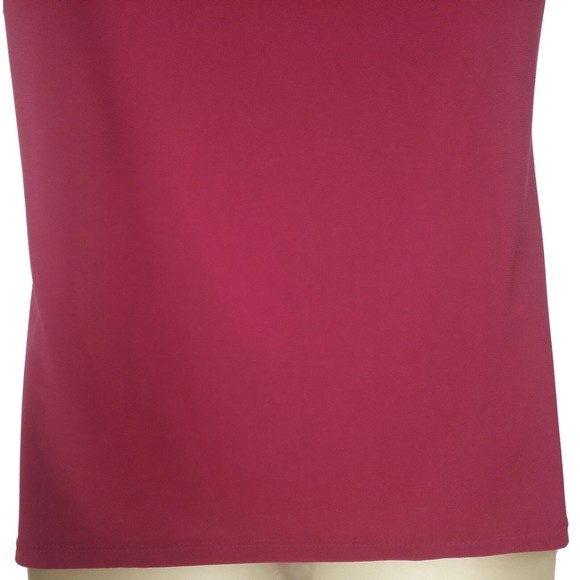 Elementz Womens Shirt Small S Rosette Floral Short Sleeve Dark Pink Stretch Euc - Picture 6 of 8